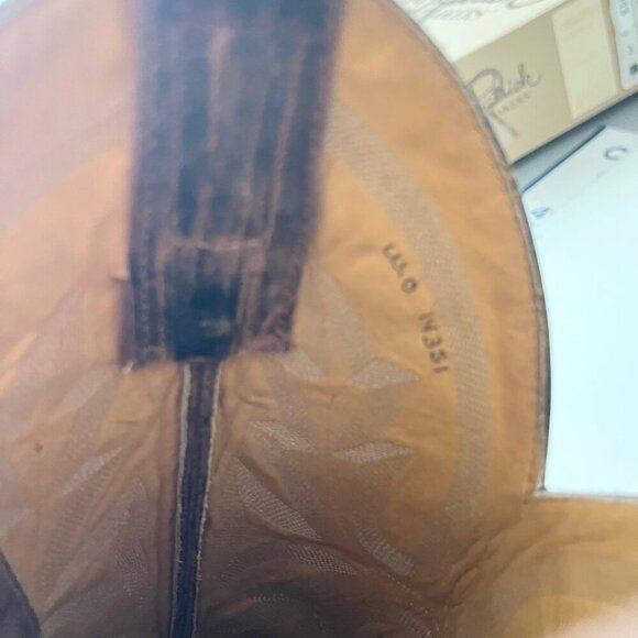 Rod Patrick Mens Cowboy Boots 8AA Brown Leather Western Square Toe 11" Shaft - Picture 10 of 10